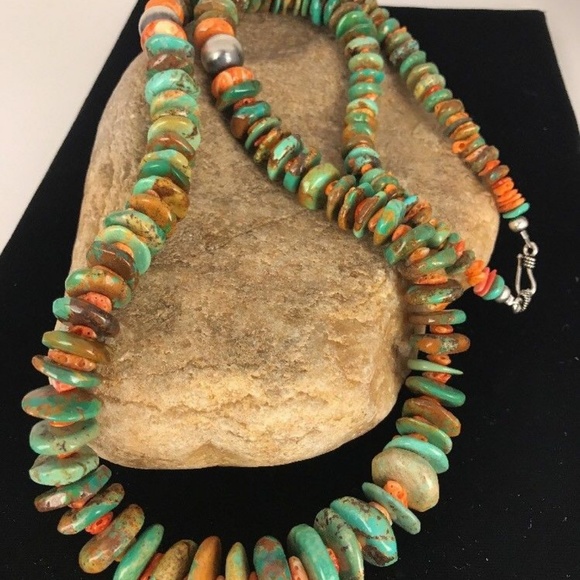 COPY - Navajo Green Turquoise Sterling Silver Spi…